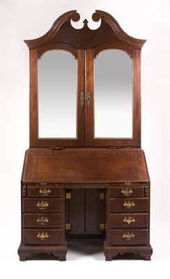 Lot 2138 - Queen Anne Walnut Secretary Bookcase In two...