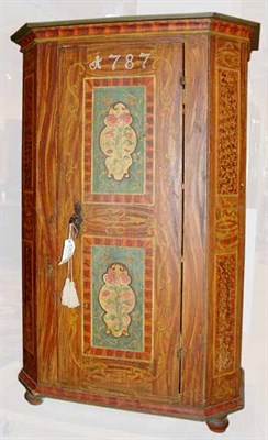 Lot 4206 - Austrian Grain Painted Armoire Height 5 feet 8...