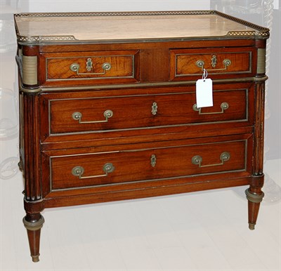 Lot 267 - Louis XVI Style Marble Top Brass Mounted...