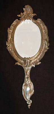 Lot 3428 - Louis XV Style Silvered Bronze Hand Mirror...