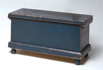 Lot 2068 - Blue Painted Miniature Blanket Chest 19th...