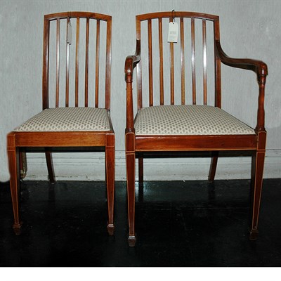 Lot 1564 - Set of Six English Art Deco String Inlaid...