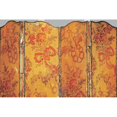 Lot 596 - Louis XVI Style Painted Four-Panel Folding...