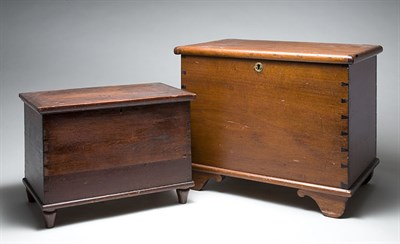 Lot 2020 - Stained Poplar Miniature Blanket Chest Mid...