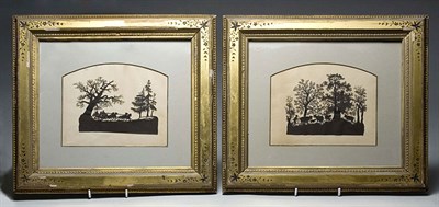 Lot 2152 - Pair of Cut Paper Silhouette Pictures Third...