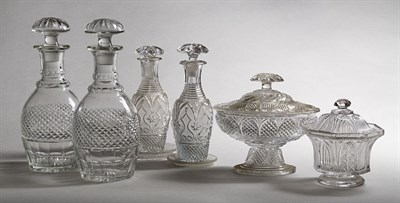 Lot 2149 - Group of Press Molded Glass Articles 19th...