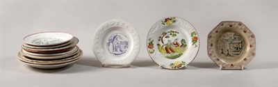Lot 2264 - Group of Nine Staffordshire Pottery Transfer...