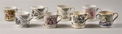 Lot 2265 - Group of Eight Staffordshire Pottery Transfer...