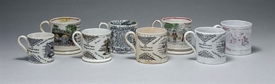 Lot 2263 - Group of Eight Staffordshire Pottery Transfer...