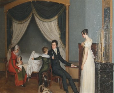 Lot 1054 - French School Early 19th Century Family in an...