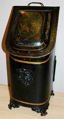 Lot 4182 - Victorian Tole Coal Bin Height 24 inches,...