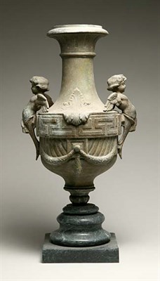 Lot 4209 - Neoclassical Style Patinated-Metal Two-Handle...