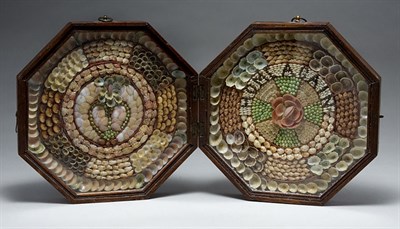Lot 2013 - Shellwork Sailor's Valentine In two parts, one...