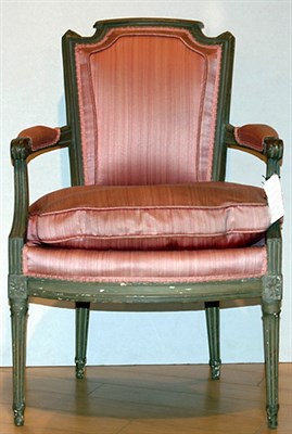 Lot 3456 - Pair of Louis XVI Style Painted Fauteuils