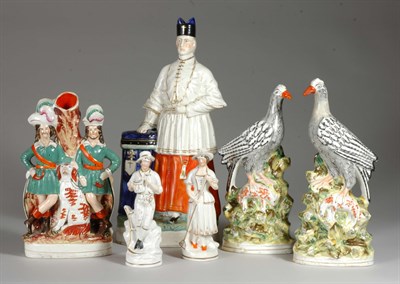 Lot 2162 - Group of Staffordshire Pottery Figures and...