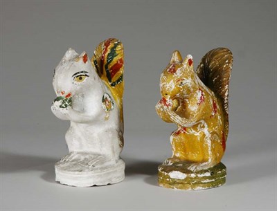 Lot 2062 - Two Chalkware Figures of Squirrels Height 6...