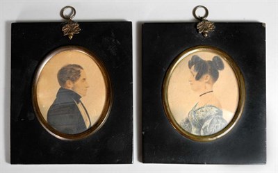 Lot 2053 - English School Circa 1840 Pair of watercolor...