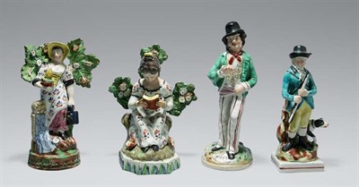 Lot 2089 - Group of Four Staffordshire Pottery Figures...
