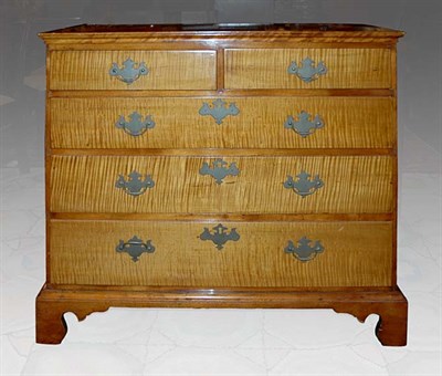 Lot 2104 - Chippendale Figured Maple Chest of Drawers New...