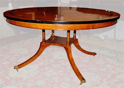 Lot 4488A - Regency Style Inlaid Burl-Wood Circular Dining...