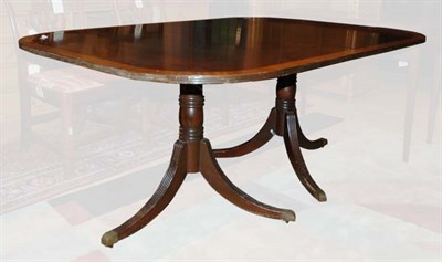 Lot 4262 - Regency Style Banded Mahogany Double-Pedestal...