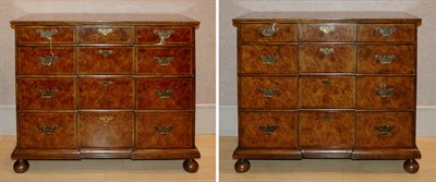 Lot 4451 - Pair of William and Mary Style Burl Walnut...