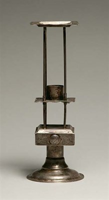 Lot 4309 - Judaica Sabbath Silver Candleholder with Spice...