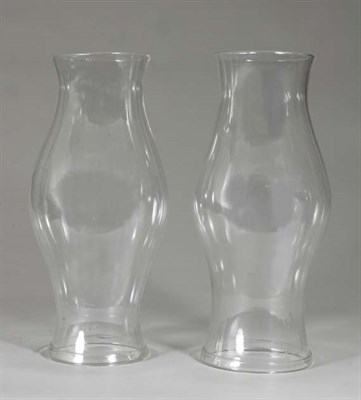 Lot 2190 - Pair of Blown Glass Baluster Hurricane Shades...