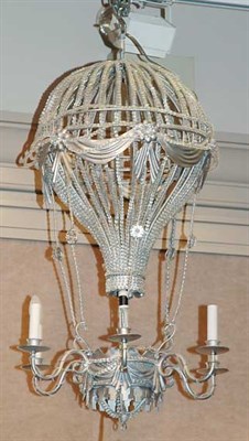 Lot 4428 - Beaded Glass Hot Air Balloon Six-Light Chandelier