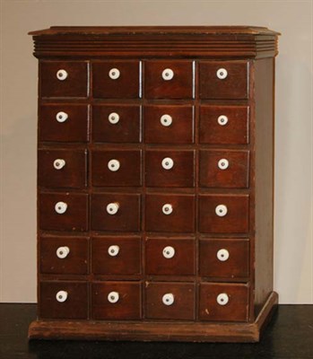 Lot 2184 - Stained Poplar and Pine Apothecary Chest 19th...
