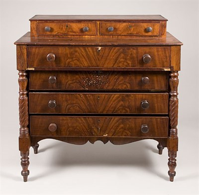 Lot 2039 - Late Federal Mahogany Chest of Drawers Second...