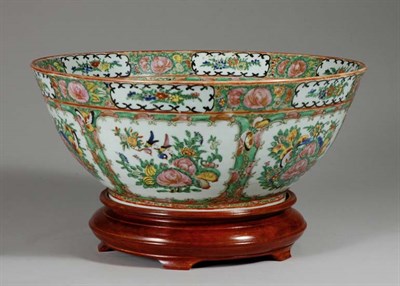 Lot 2078 - Canton Rose Medallion Porcelain Punch Bowl...
