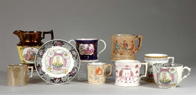 Lot 2006 - Group of Five English Pottery Mugs 19th...