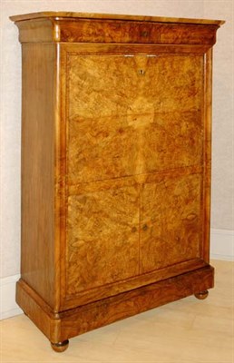 Lot 4393 - Charles X Marble Top Burl-Wood Secretaire a...