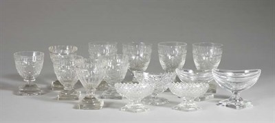 Lot 2124 - Two Sets of Eight Cut Glass Sherry Glasses;...