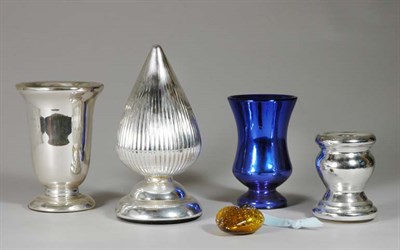 Lot 2025 - Group of Mercury Glass Articles Including a...