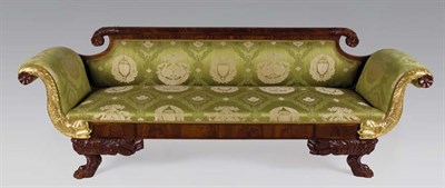 Lot 2237 - Classical Mahogany Upholstered Settee New York,...