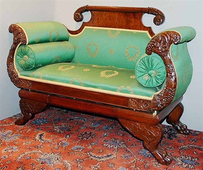 Lot 4407 - American Classical Mahogany Settee Length 50...