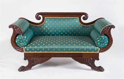 Lot 1532 - American Classical Mahogany Settee Length 66...