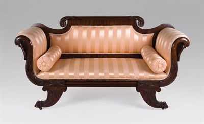 Lot 1530 - American Classical Mahogany Settee Length 70...