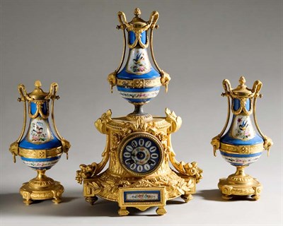 Lot 3667 - Sevres Style Gilt-Metal, Gilt and Polychrome...