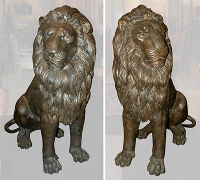 Lot 148 - Pair of Patinated-Metal Figures of Seated...
