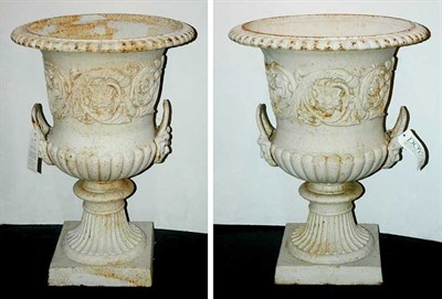 Lot 160 - Pair of Neoclassical Style White Painted Metal...