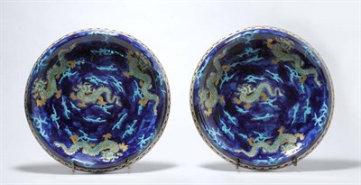 Lot 4612 - Pair of English Pottery Chinoiserie Decorated...