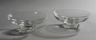 Lot 4613 - Pair of Steuben Glass Footed Bowls Diameter 8...