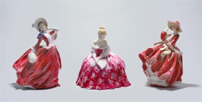 Lot 4615 - Group of Three Royal Doulton Porcelain Figures...