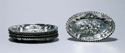 Lot 4623 - Set of Eight German 800 Silver Nut Dishes...