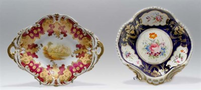 Lot 4627 - Two English Porcelain Dessert Dishes Length of...