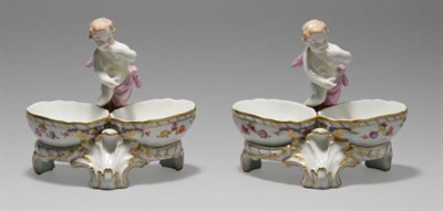 Lot 4629 - Pair of KPM Porcelain Figural Sweetmeat Dishes...