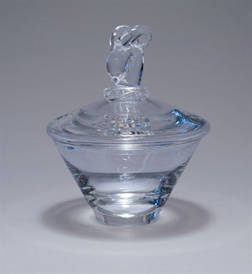 Lot 4633 - Steuben Glass Ram's Head Covered Candy Dish...